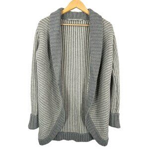Athleta Wool Cashmere blend Open Cardigan grey cream sz XS